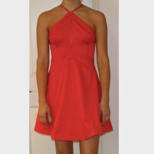 Red Cross Neck Dress